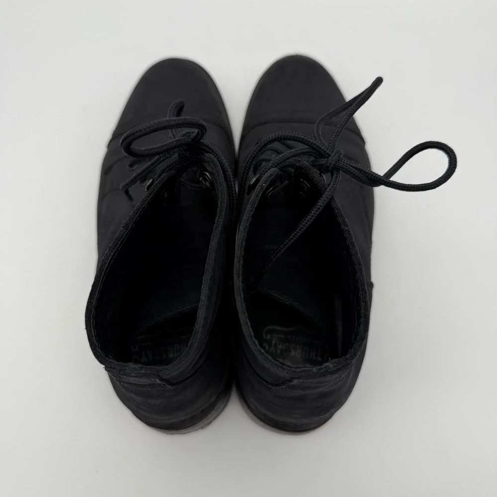Thursday Boot Co Captain Boot Mens 8.5 Black Matte Leather Lace Up Cap Toe